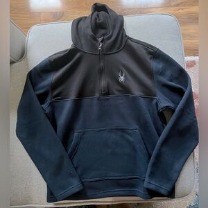 Black and Navy Spyder Men’s Half zip Sweatshirt